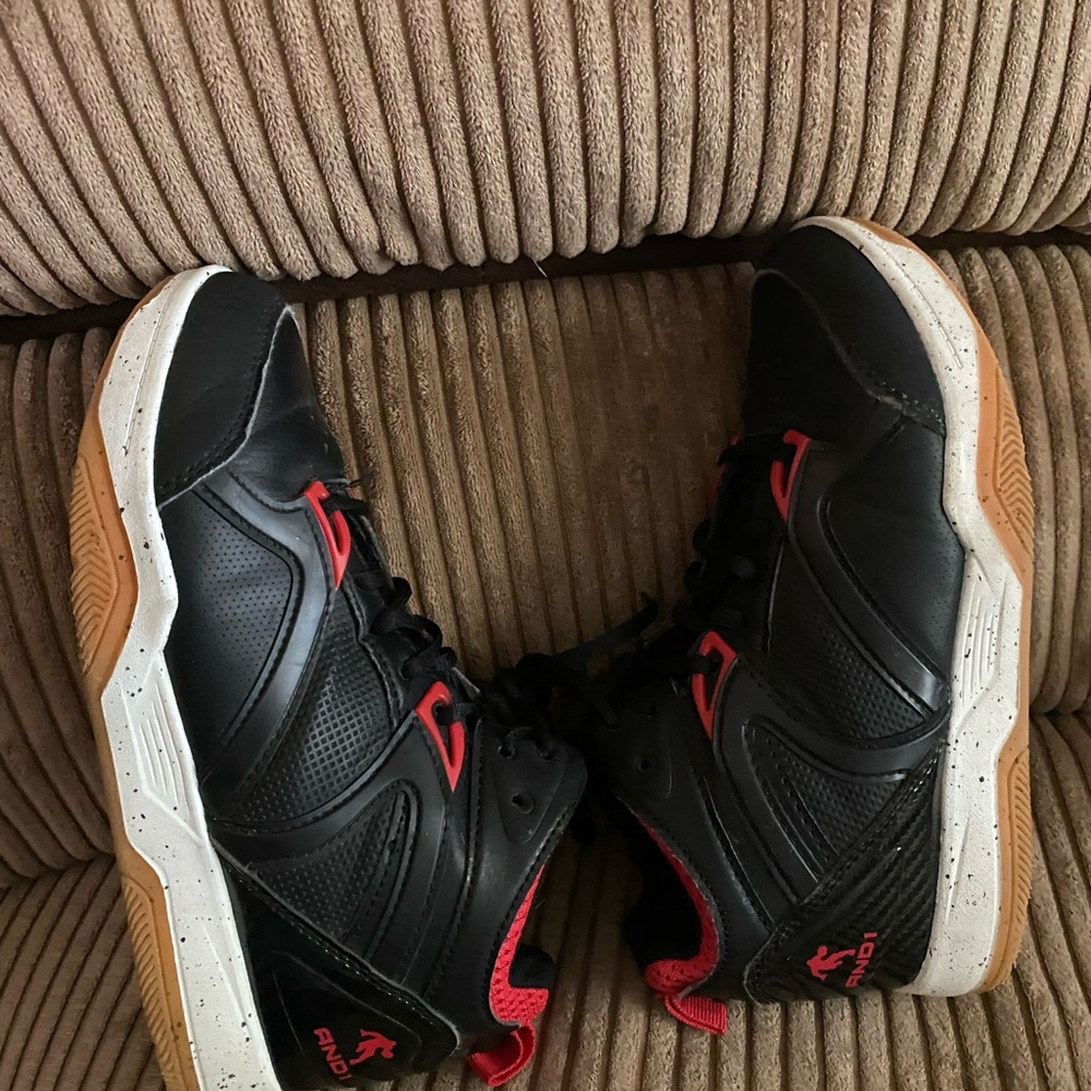 AND1 Black and Red Athletic basketball Shoes
